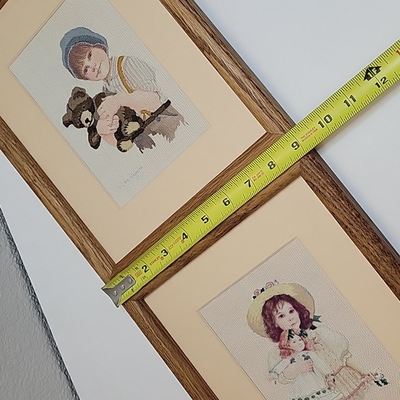 Lot of 2 Jan Hagara Cross Stitch Completed, Wall Hanging Art 11" x 9" Framed - Picture 17 of 17